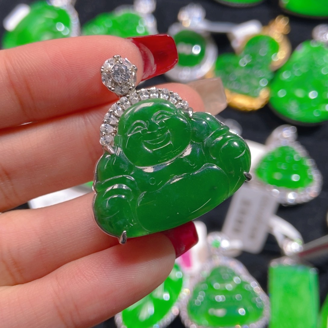 翡翠吊坠(不含链)银S925镶嵌