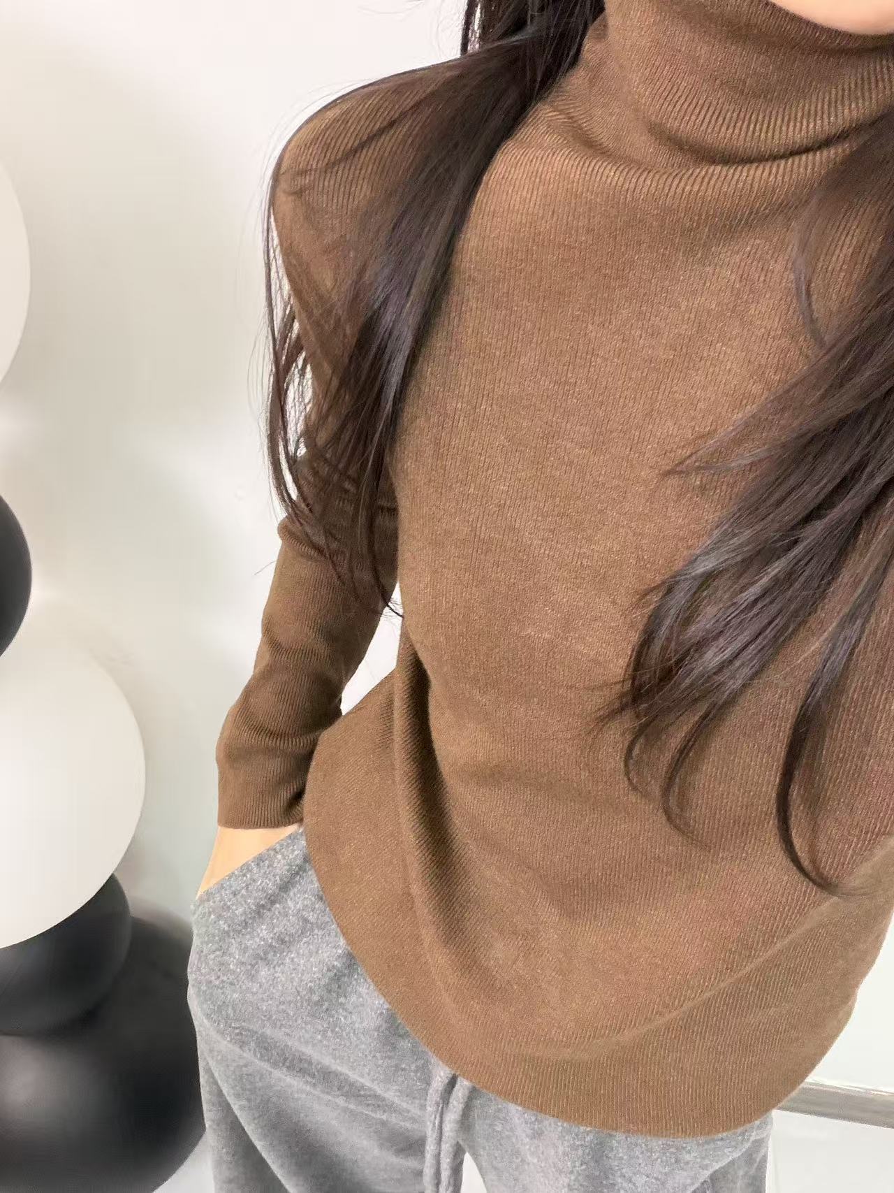 818【DG】堆堆领针织打底衫