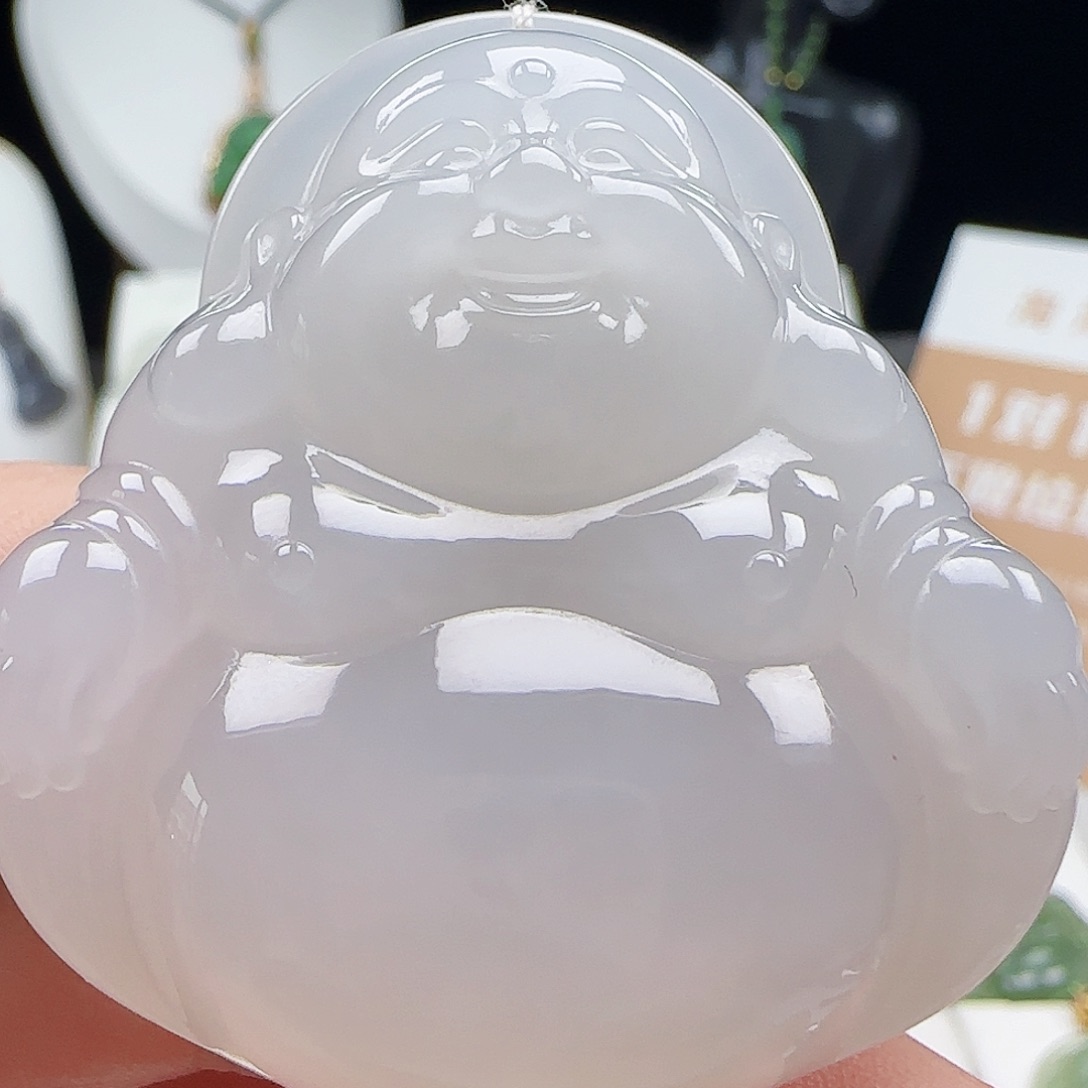 和田玉足金镶嵌吊坠(赠链)