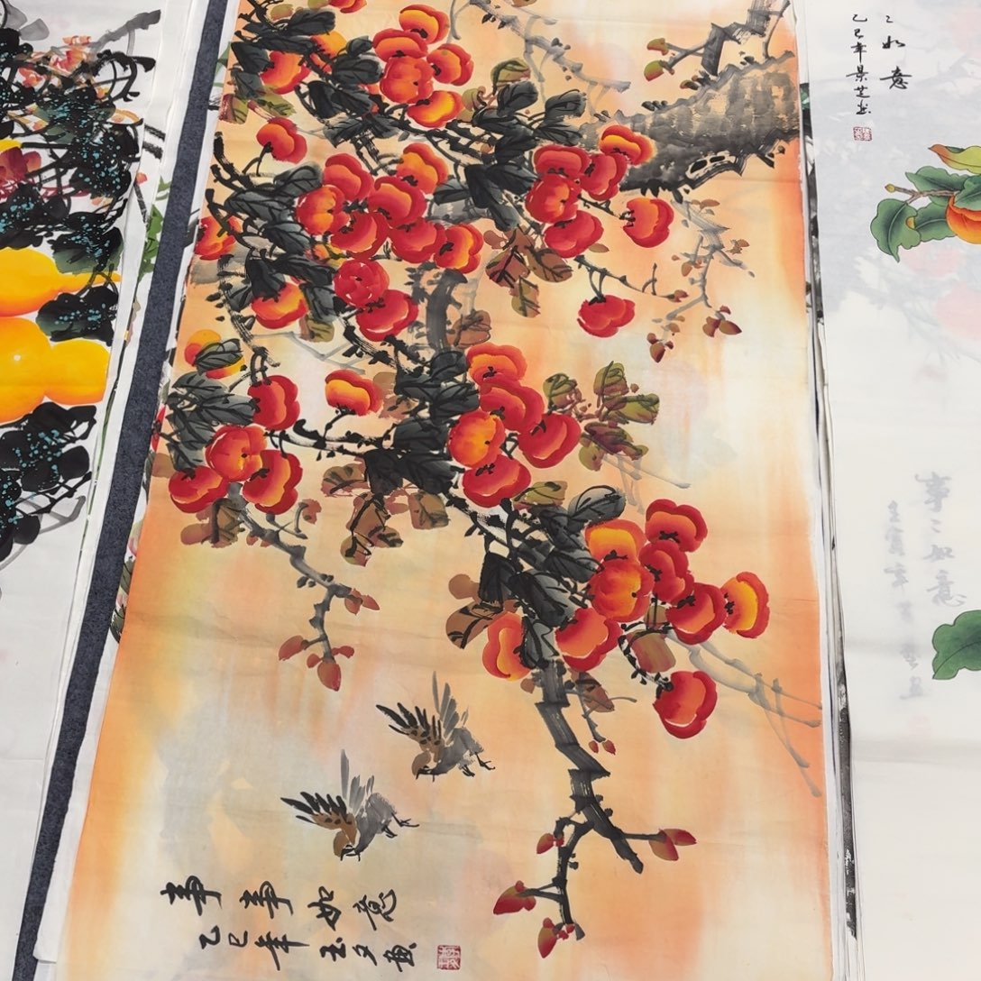 国画140×70手绘画画画