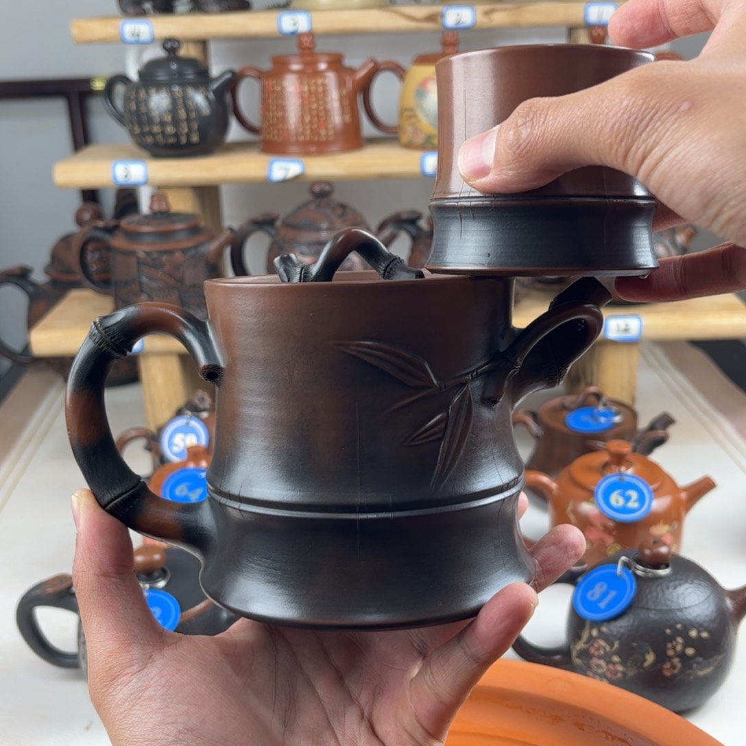 壶360cc建水紫陶全手工制作，老匠人传承手艺