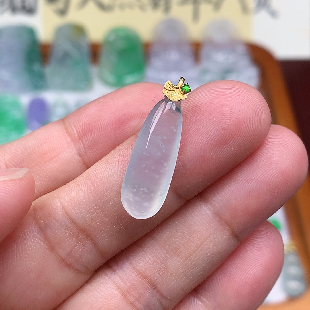 翡翠裸石缅甸天然A货翡翠冰种福瓜