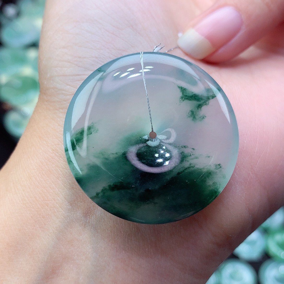 翡翠颈饰未镶嵌尺寸35.1-6.1