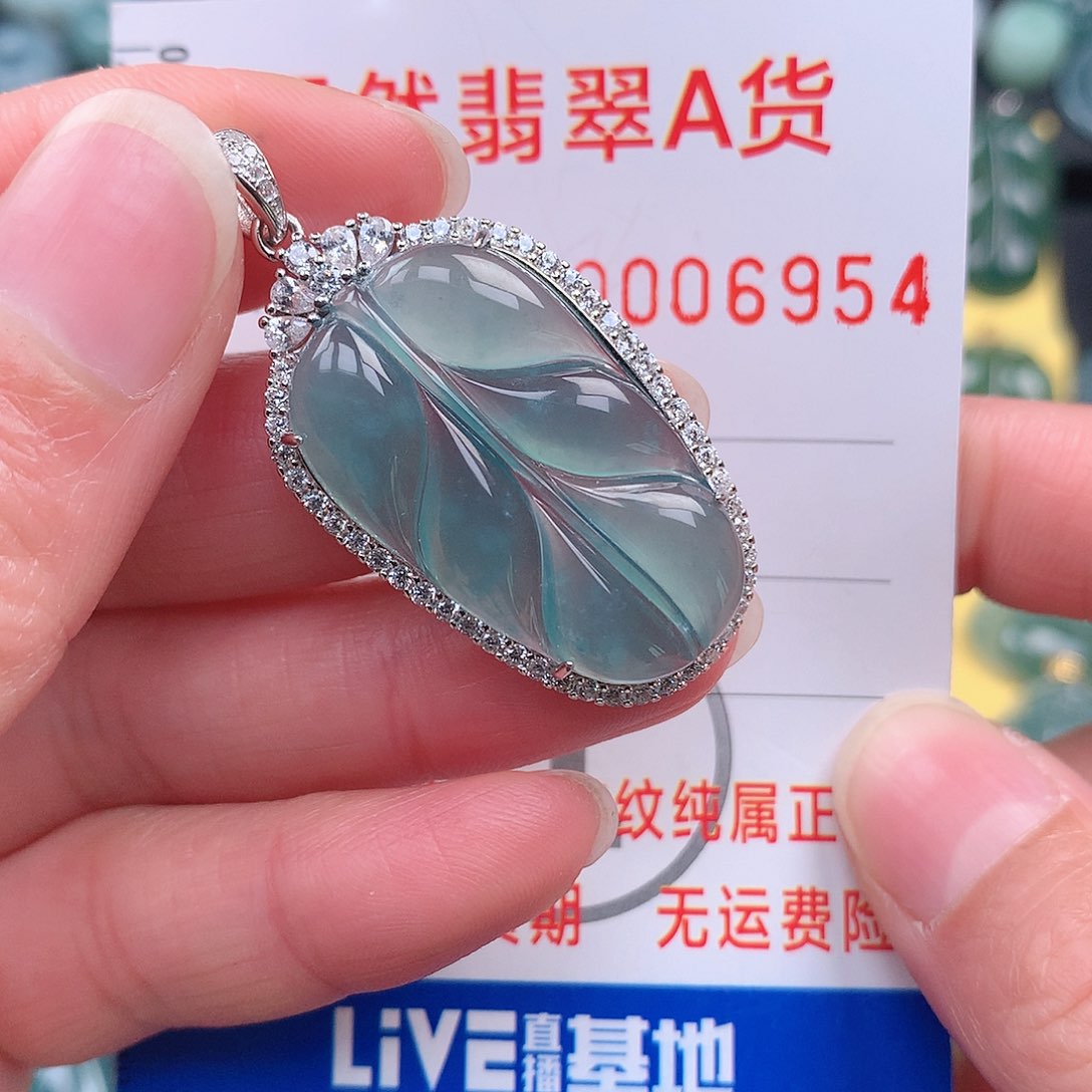 翡翠吊坠(不含链)银S925镶嵌博吊坠
