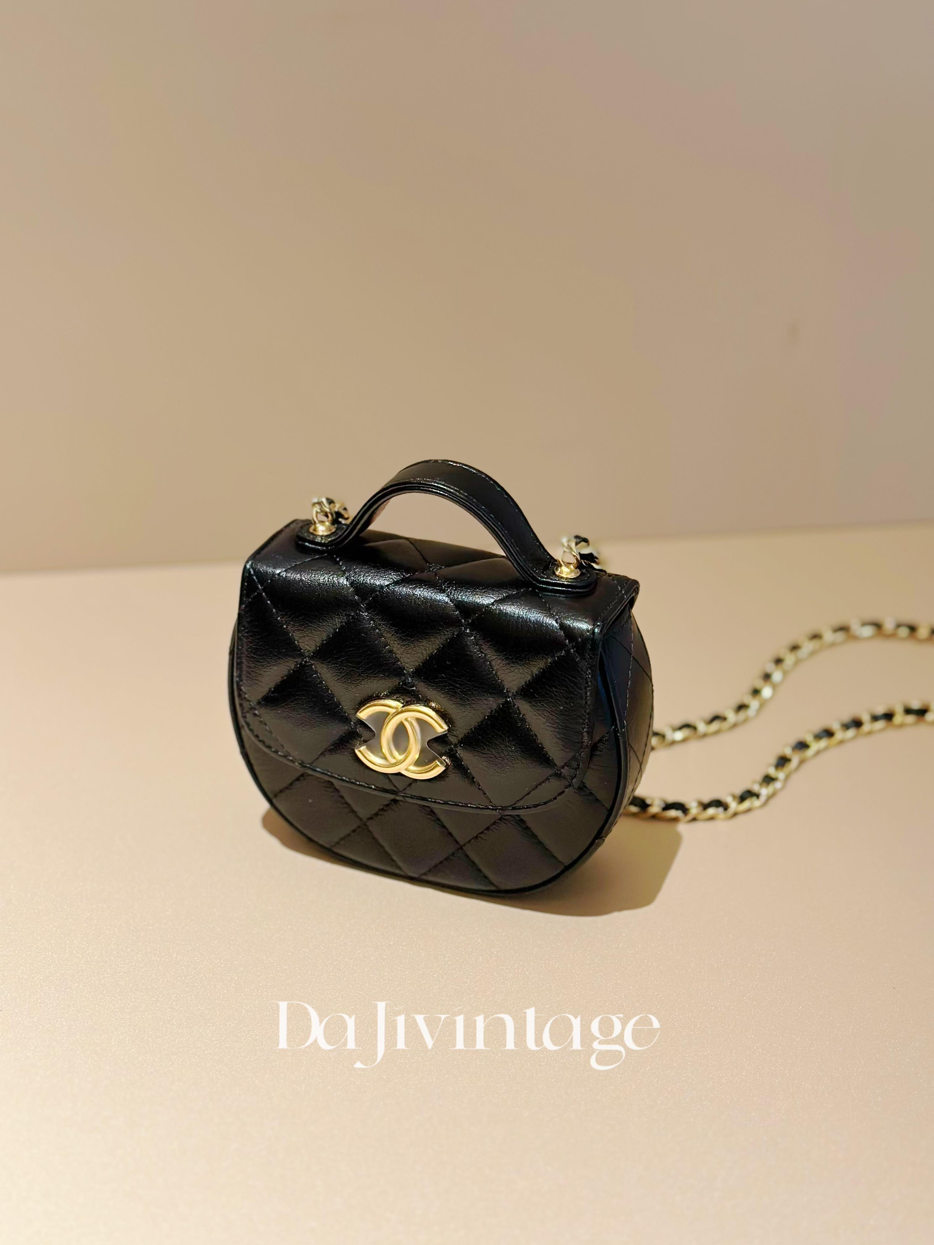 95新 Chanel/香奈儿 大吉中古3/Chanel香奈儿23A黑金元宝斜挎包