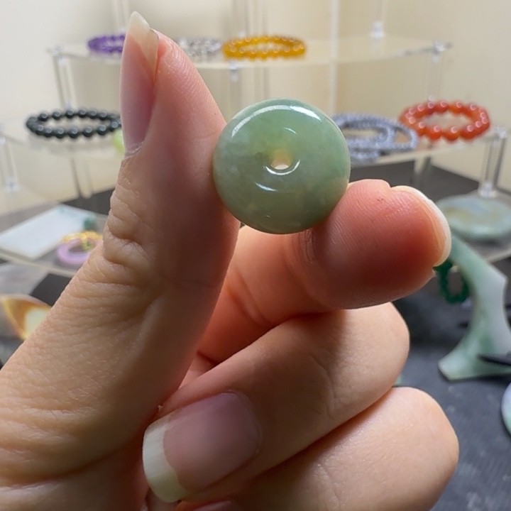 翡翠裸石甜甜圈翡翠