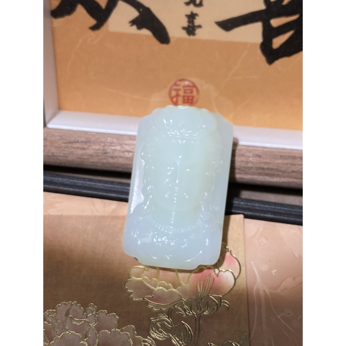 和田玉｜绝美的一块观音牌吊坠49*29.6*20mm2200太喜欢这种糯感了