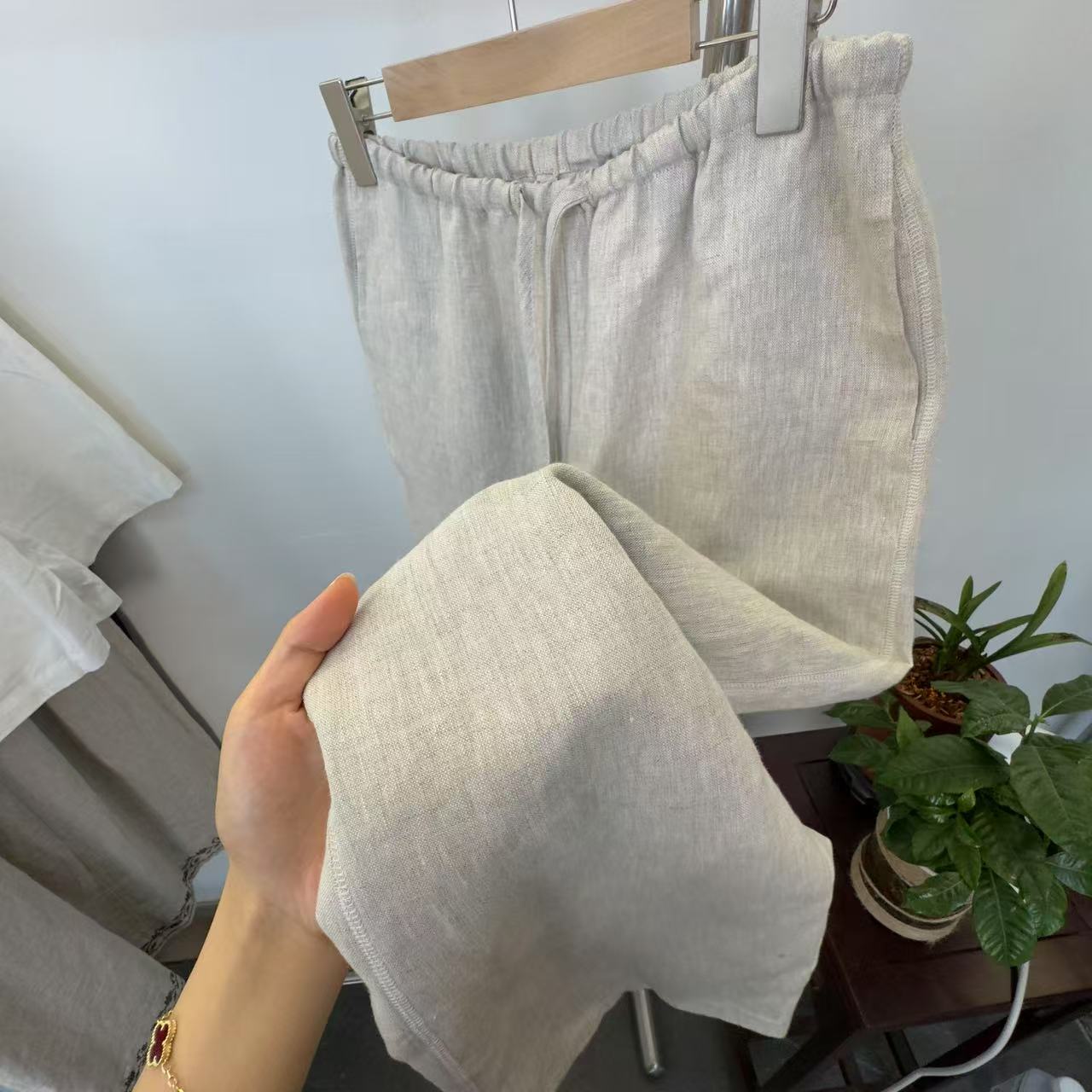 【锦沄】100汉麻夏季女款休闲老钱慵懒感长裤