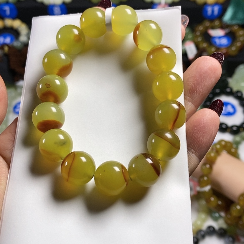 【闪购商品】蛇纹石玉手链未镶嵌W****,卡14