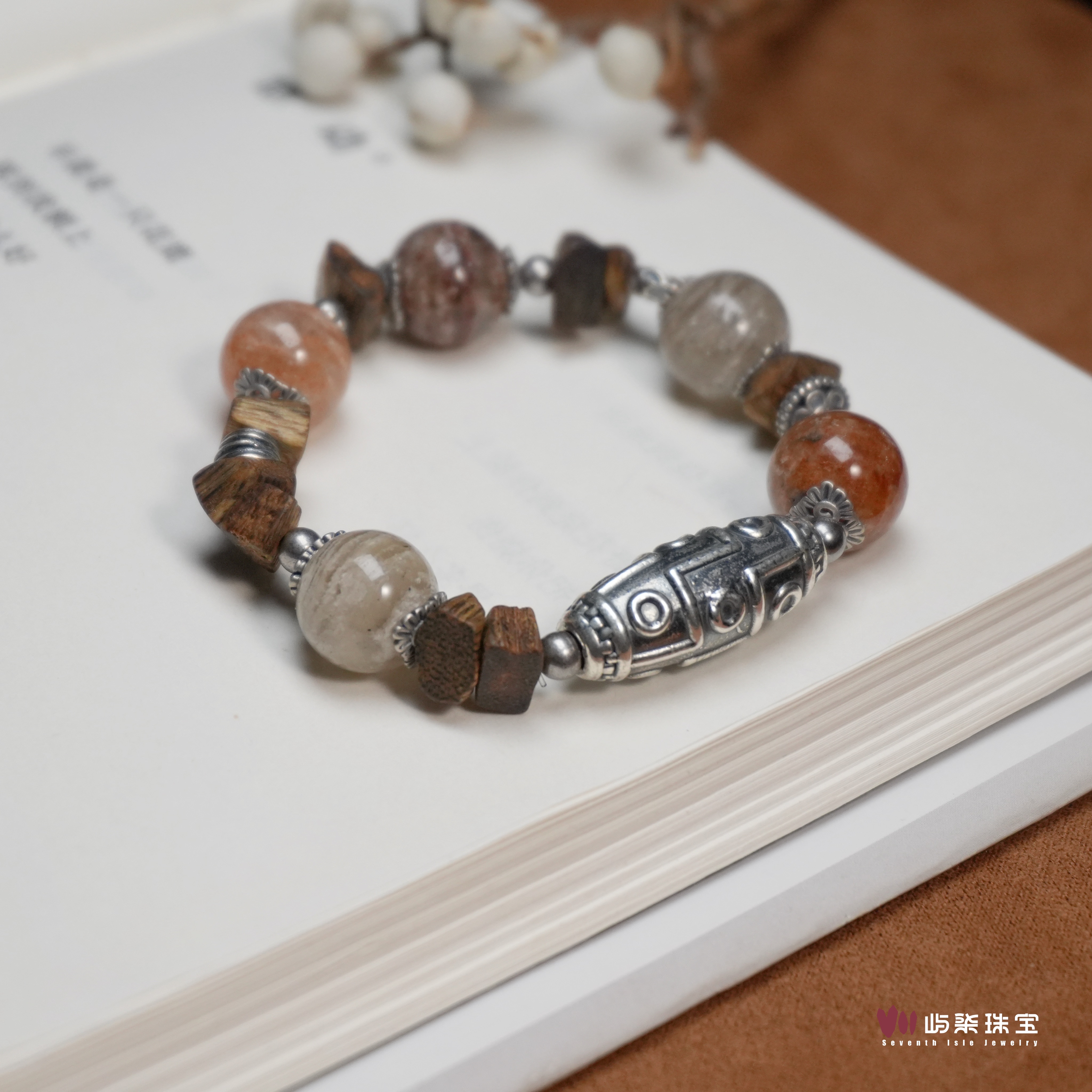 F949 水晶银S925镶嵌 水晶多样银眼珠手串