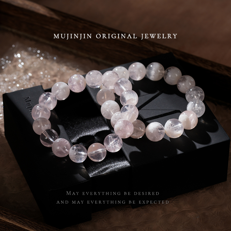 【木槿槿】天然雪花幽灵水晶手串女款时尚百搭串珠手链多样性发一