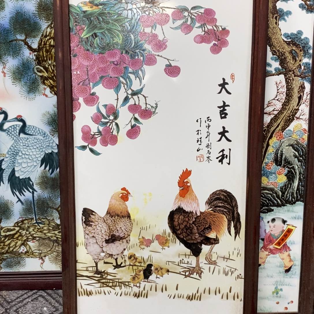 瓷片潇**道景德镇瓷板画柴窑烧制
