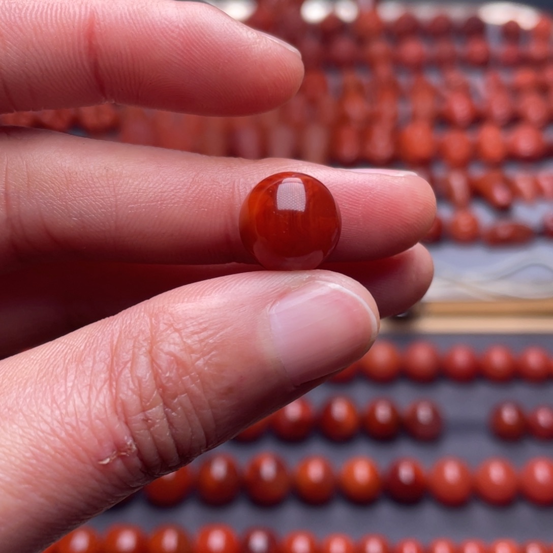 用***户南红玛瑙未镶嵌其他W11.5瓦西玫红双色圆珠