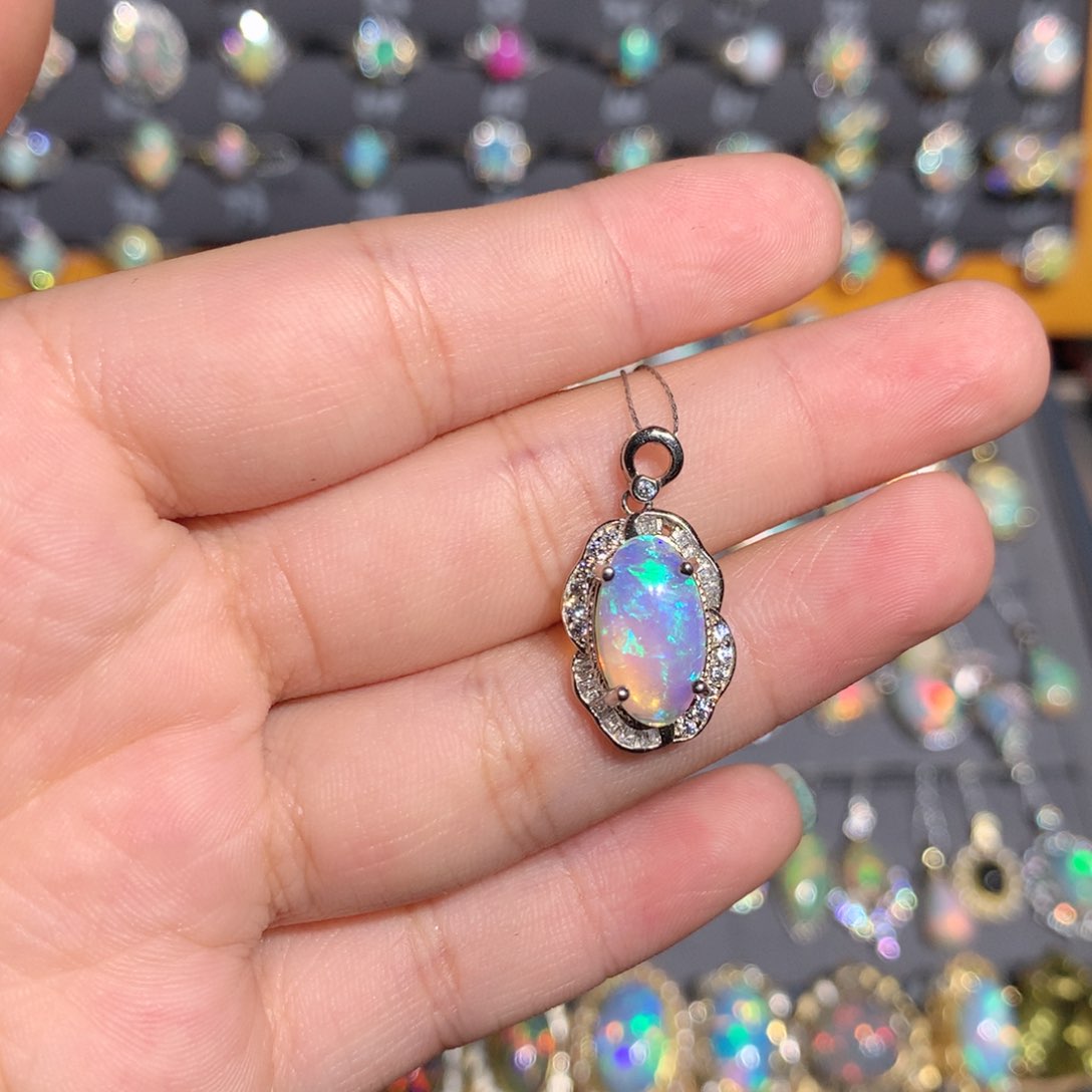 银S925镶嵌欧泊澳洲欧泊吊坠分单拍l