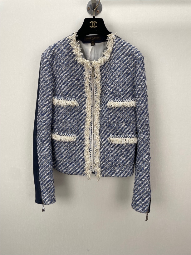 99新  Louis Vuitton 50648/38码/毛呢小羊皮拼接夹克