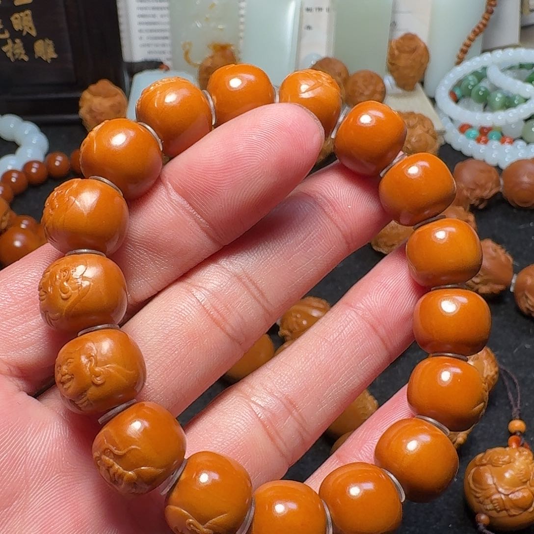 橄榄核手串/手链开*王晓明核雕艺术罗汉
