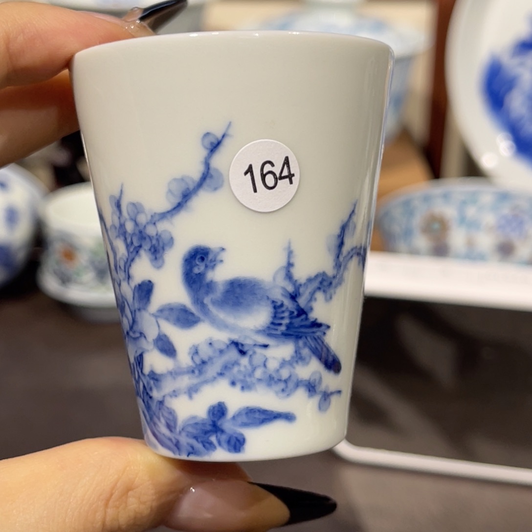 杯華*164青花花鸟单杯发发发
