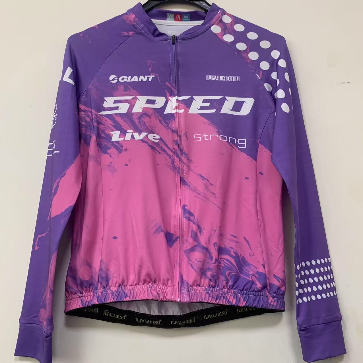 SQ 1407【紫色字母牛奶丝长袖女士 】ILPALADINO专业版骑行服户外