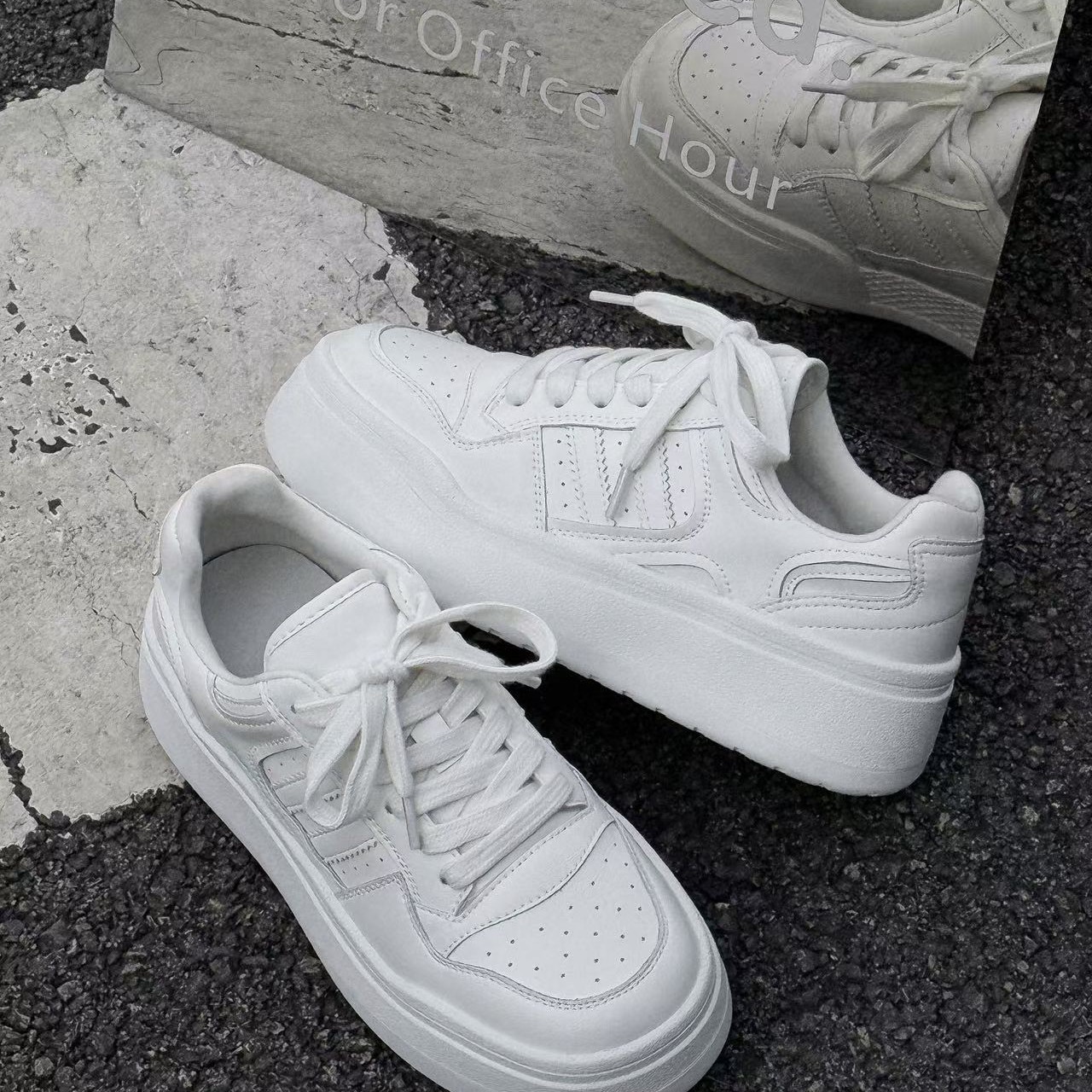 轻便秋季ins透气增高做旧板鞋小白鞋时尚休闲鞋潮流268-88