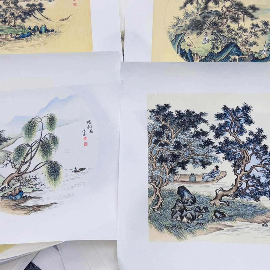 国画泾**校绘画艺术作品