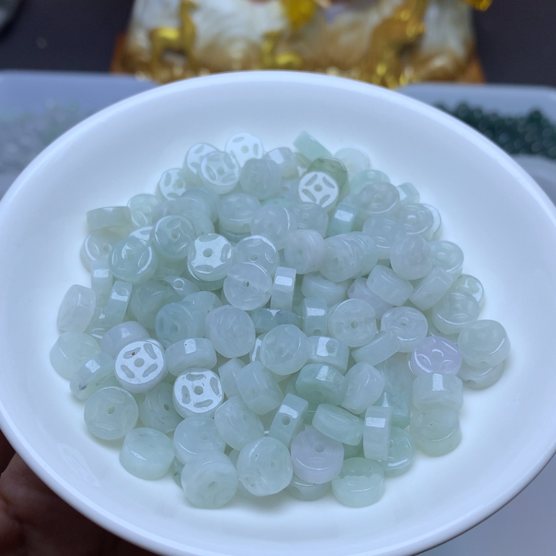 【闪购商品】翡翠手链未镶嵌卡8双面金钱扣30个