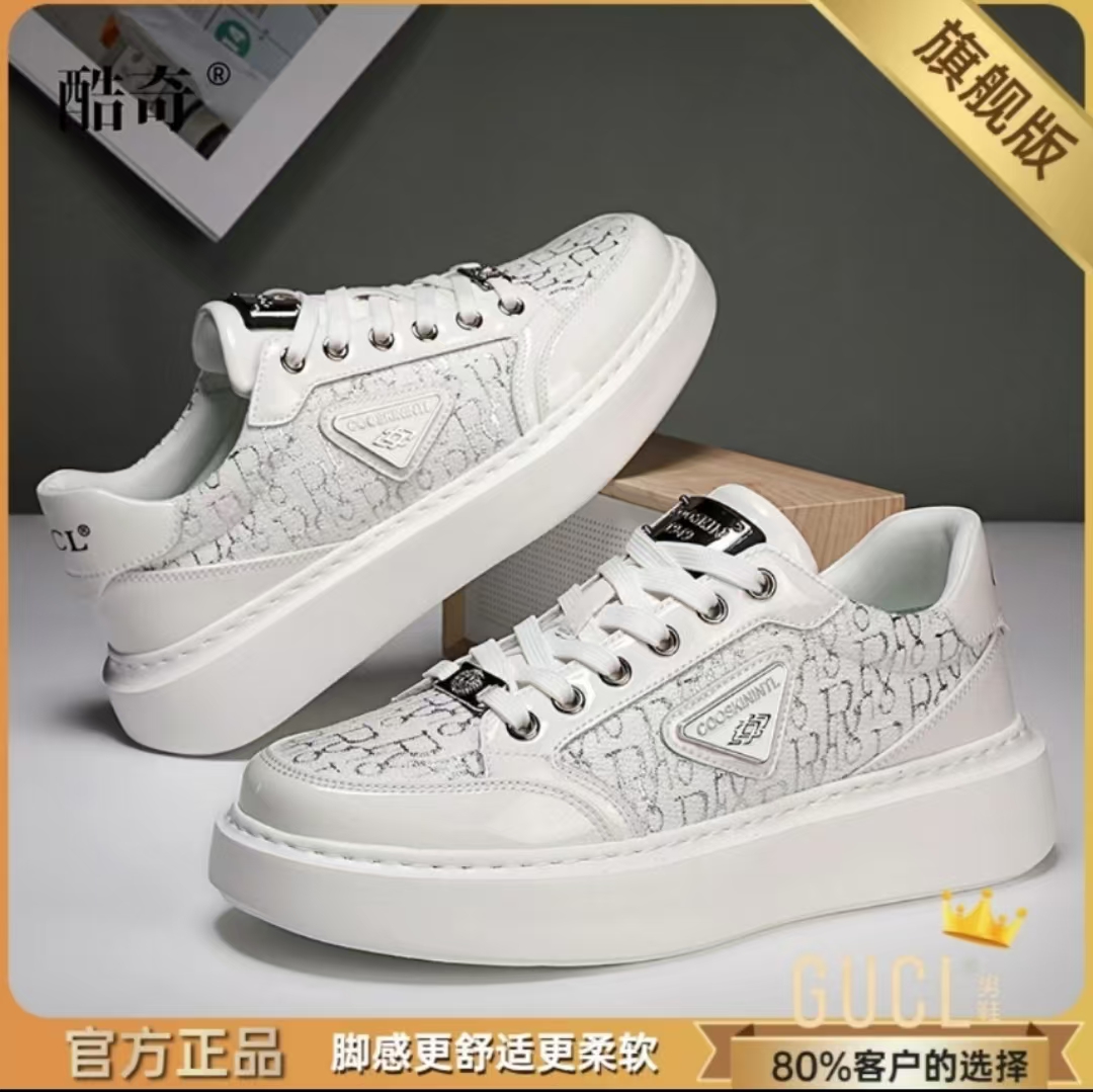 GUCL酷奇【万针刺绣】设计师款韩版时尚百搭春夏季轻奢男鞋 KQ6717