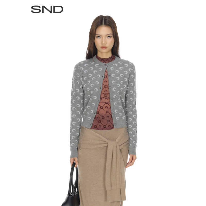 SND【MARINE SERRE 设计师品牌】SND AW25 提花ZZ合身开衫