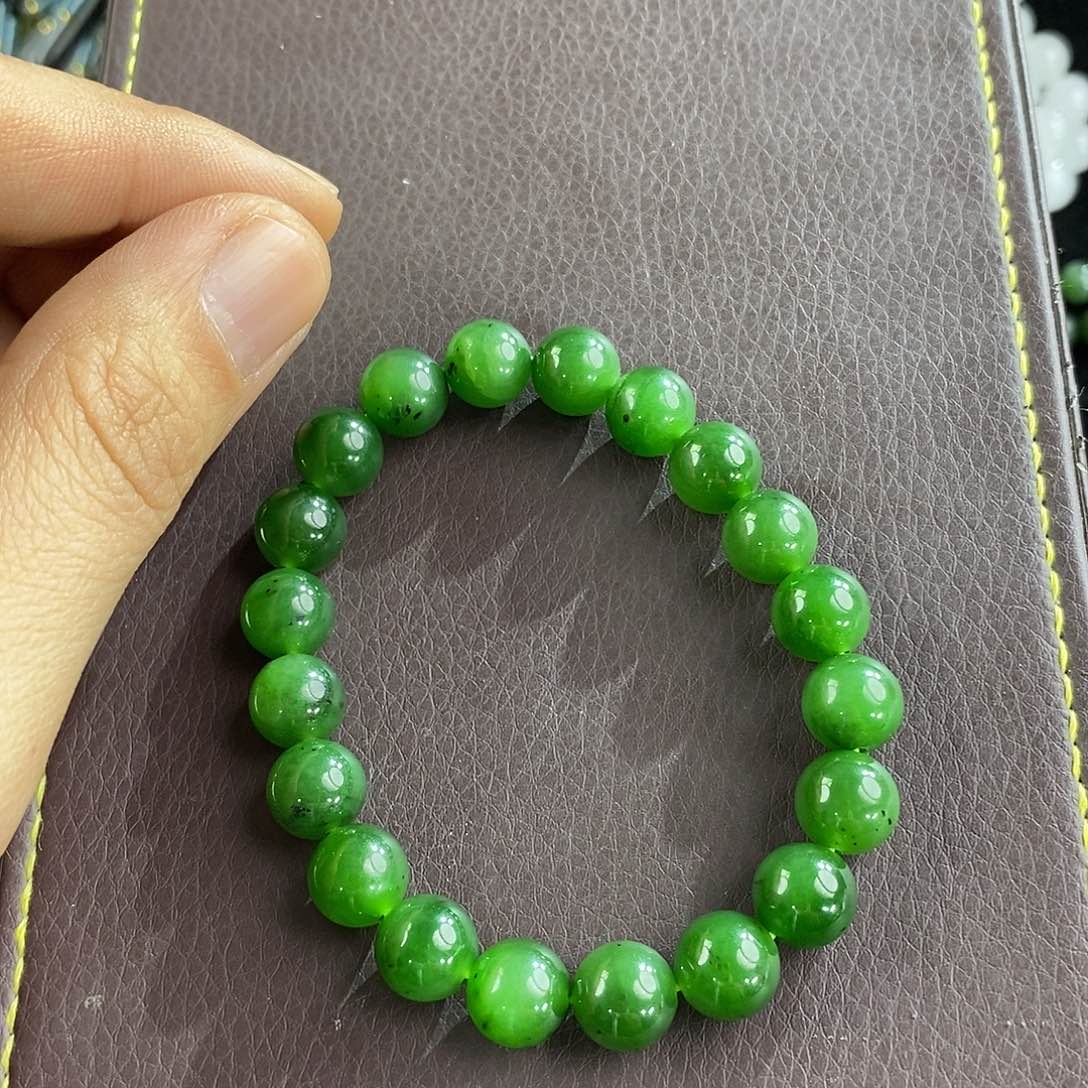 和田玉（碧玉）未镶嵌手链红皮碧玉
