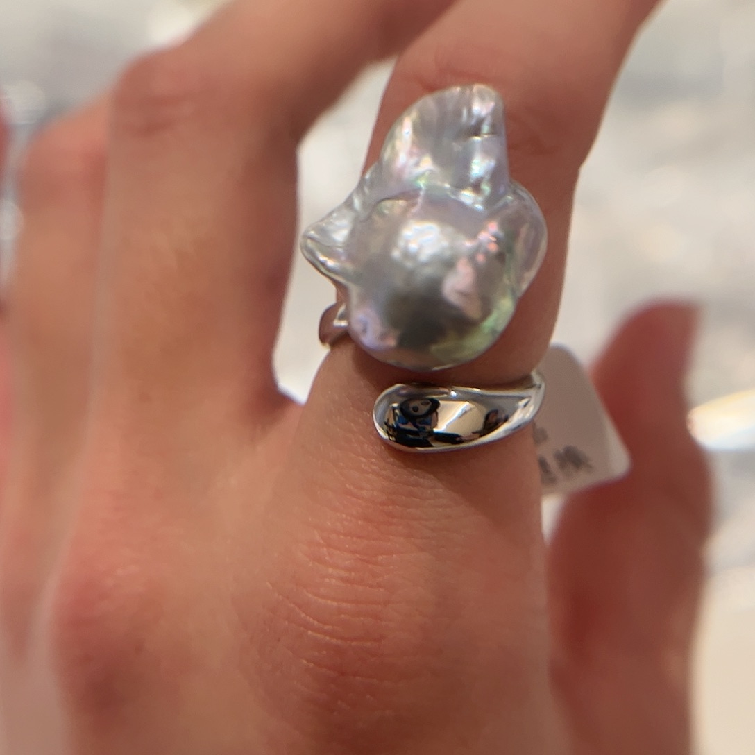 淡水珍珠戒指合金