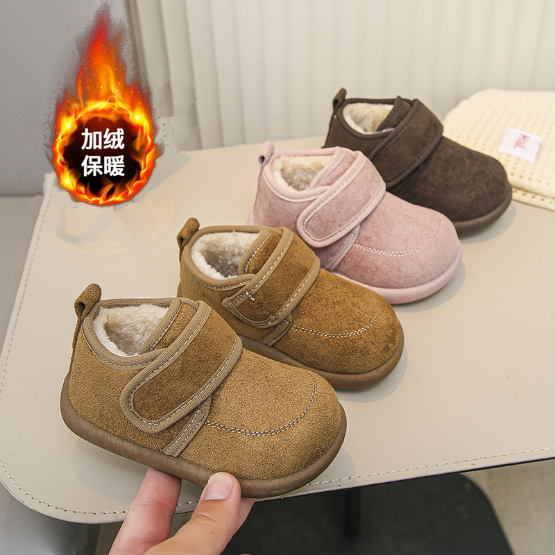 【现货秒发】冬季宝宝鞋子女宝学步鞋婴幼儿软底低帮棉鞋加绒保暖