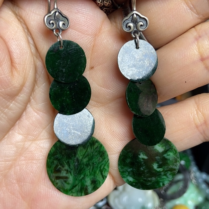 翡翠散珠和*耳坠一对默认有瑕290