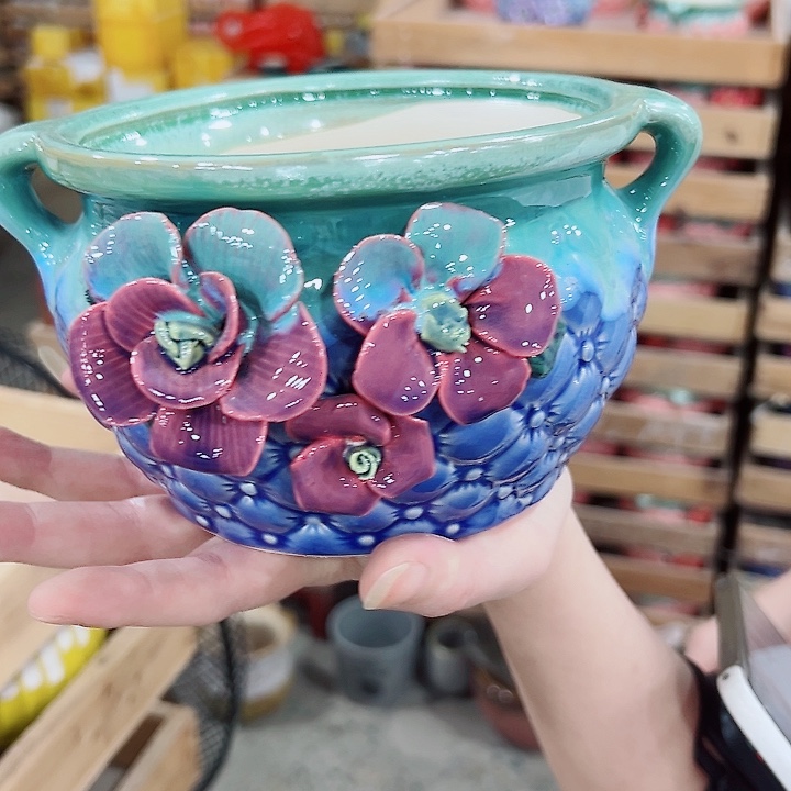 有孔.凑满10元发货多肉陶瓷花盆！