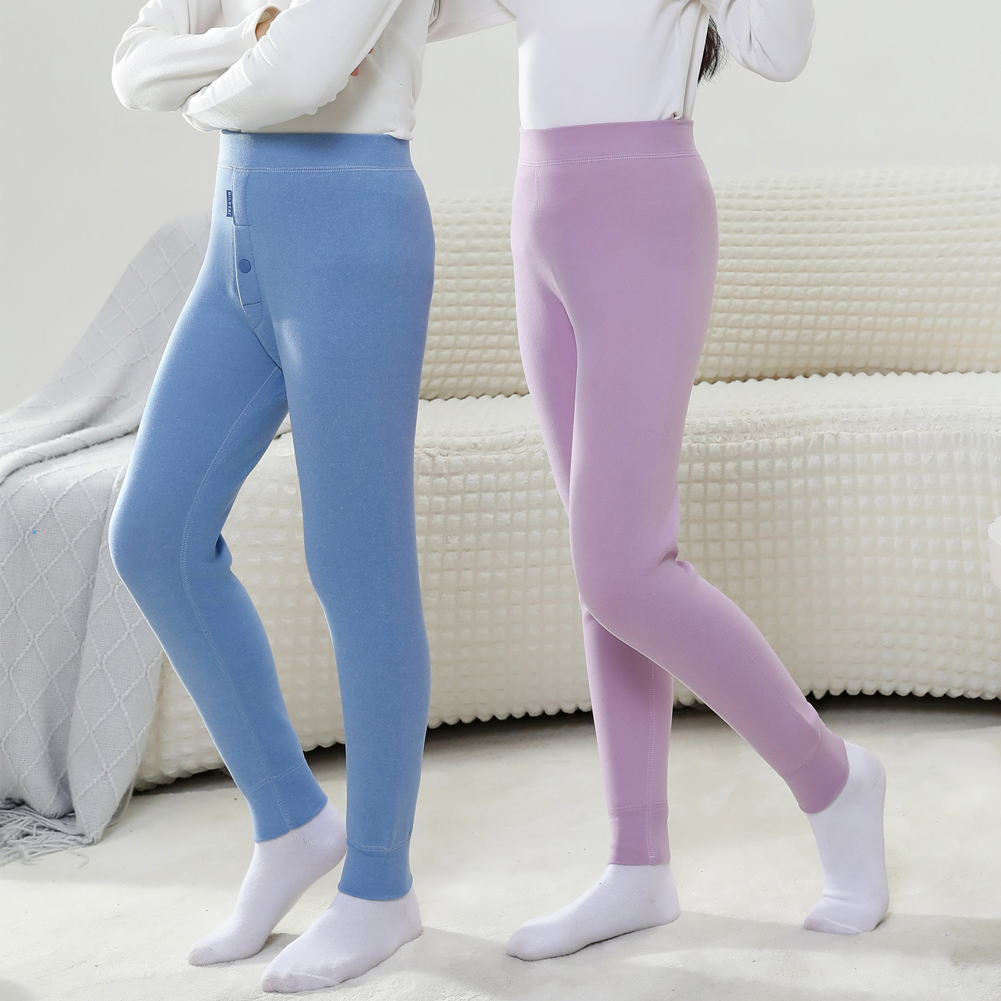 冬季男女童德绒保暖裤内穿儿童一体绒校服神器棉裤加绒加厚线秋裤