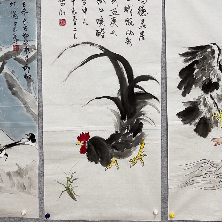 国画花鸟等图案为一体而100.50