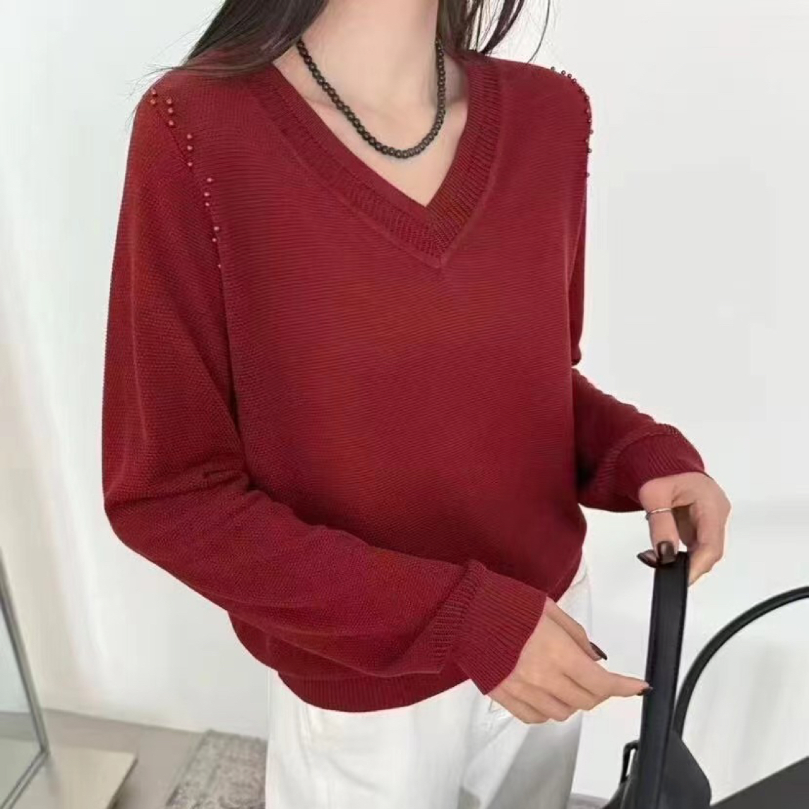 宽松毛衣保暖毛针织衫长袖针织长袖套衫时尚休闲百搭