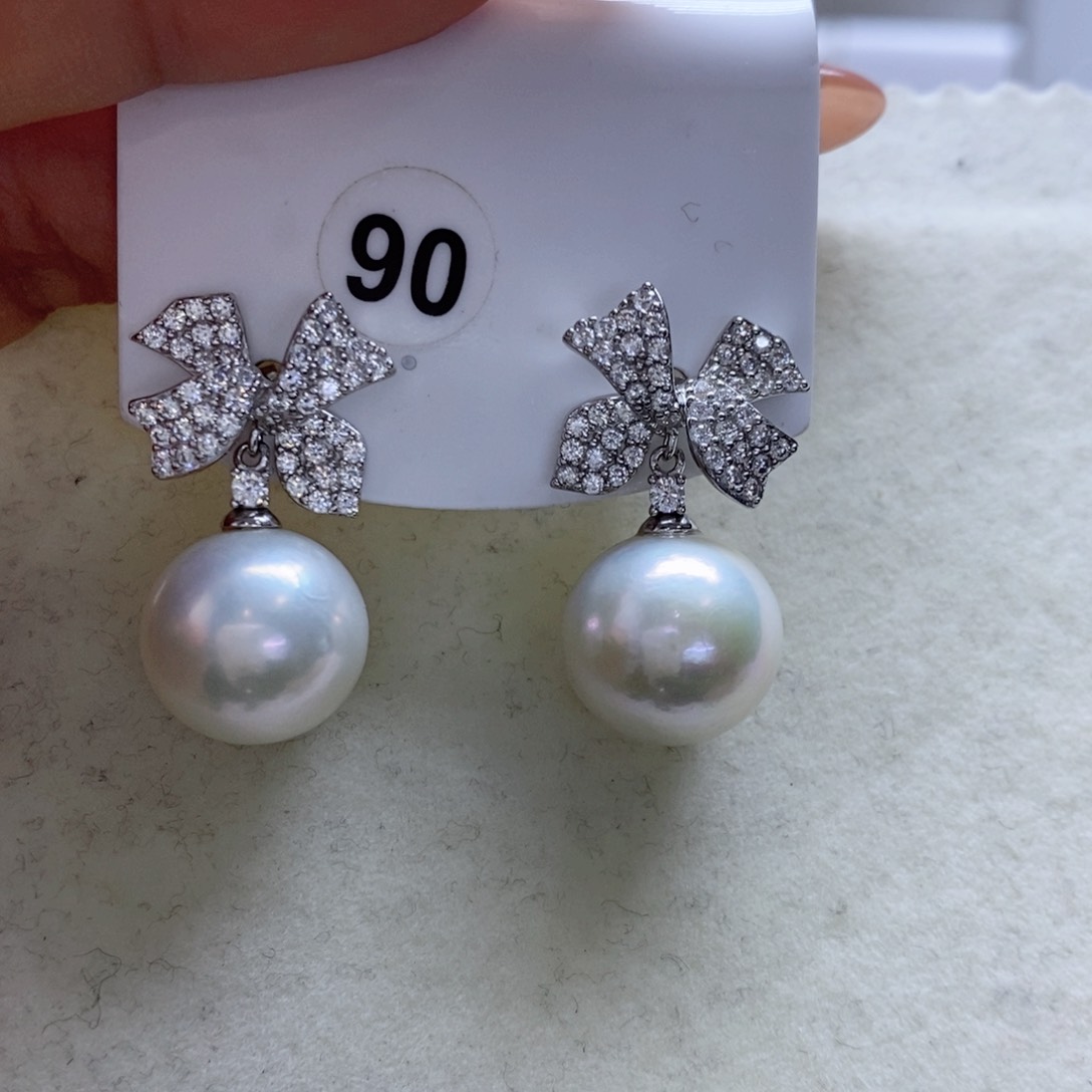 淡水珍珠耳饰银S925镶嵌