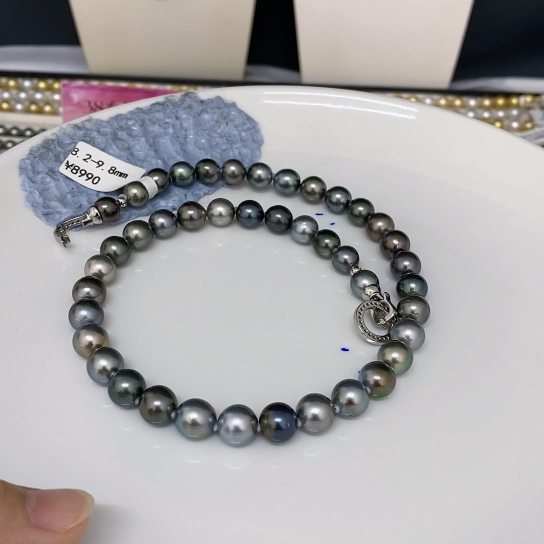 海水珍珠裸珠未镶嵌?****?大溪地项链8.2-9.8园