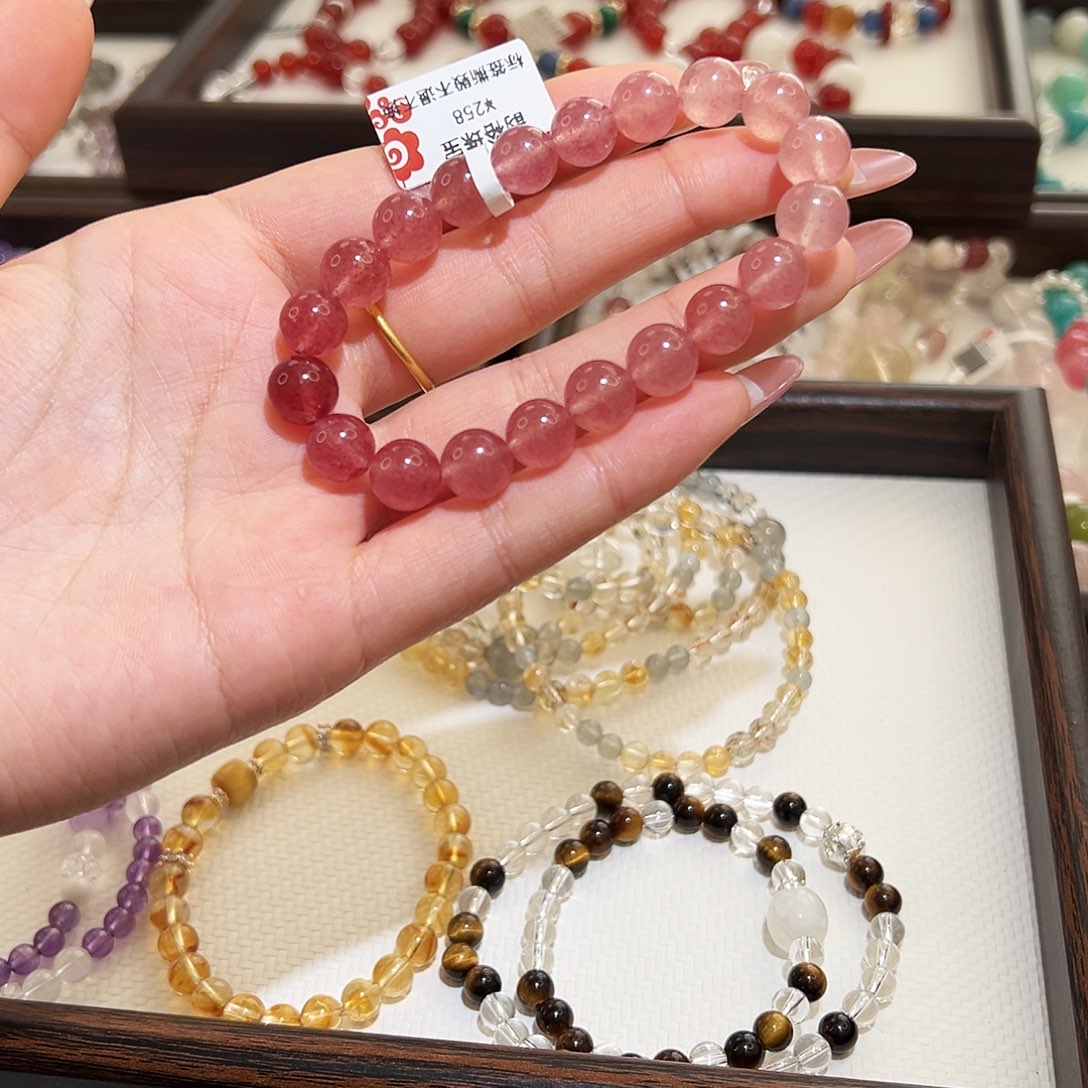 烟晶手链银S925镶嵌水晶