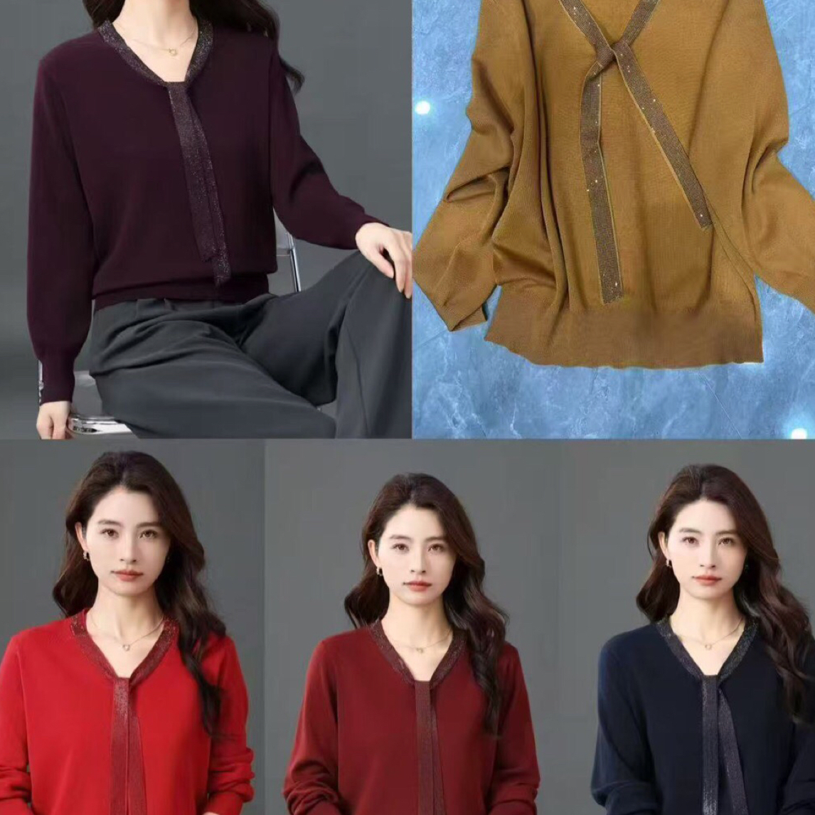 889意凡新款春秋洋气减龄针织打底小衫