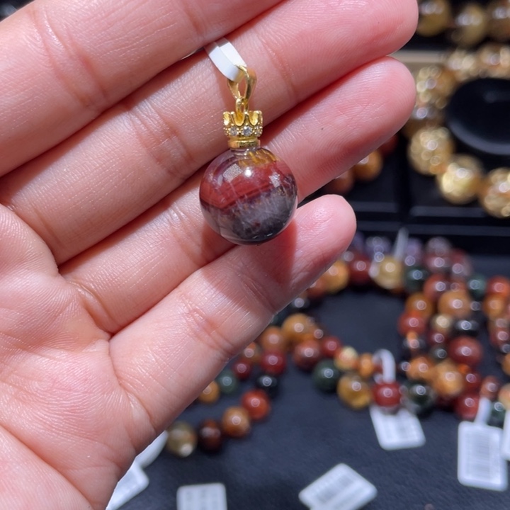 水晶颈饰银S925镶嵌可*鸭极光吊坠