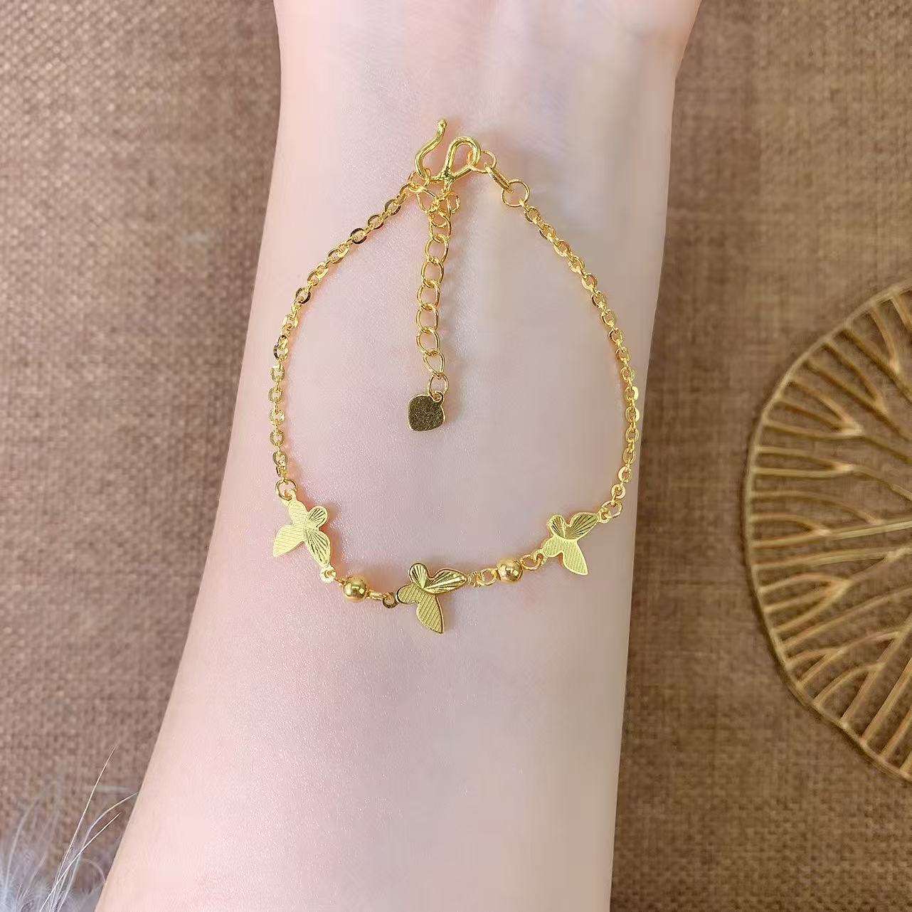 【伟新源】足金999 5G工艺 三蝴蝶手链4.72克