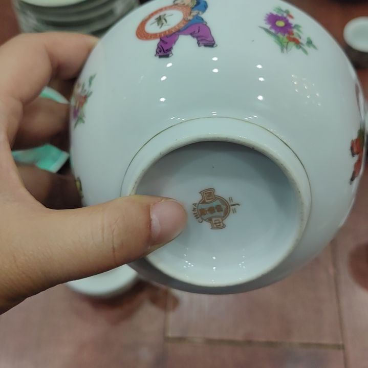 木景德镇四季童子饭碗一个