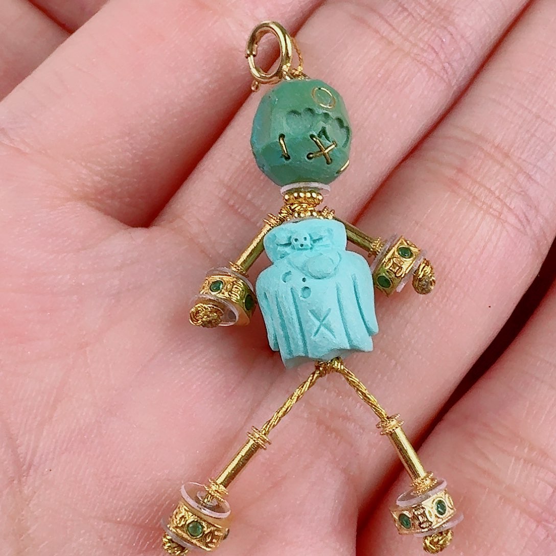 18K金镶嵌绿松石珠宝奇石