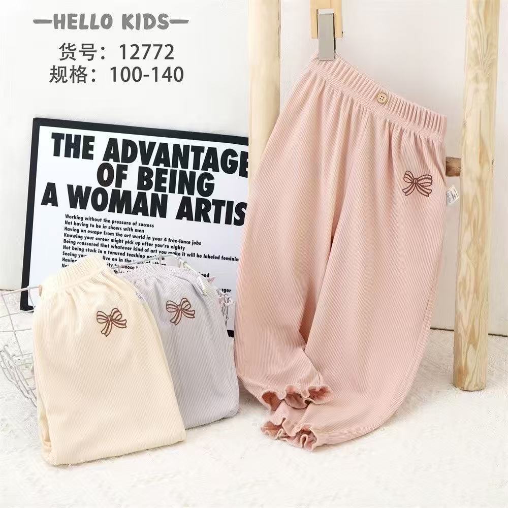 米咔米咔儿童夏季薄蝴蝶结面膜裤防蚊裤12772