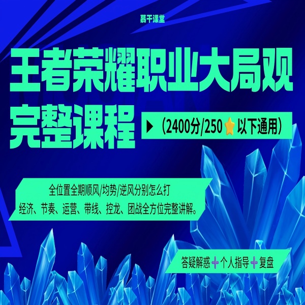 王者荣耀职业大局观完整线上视频课  