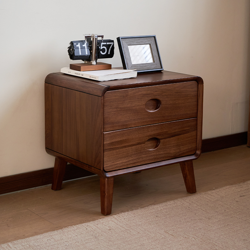 北美黑胡桃木床头柜