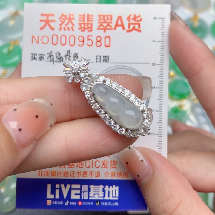 翡翠未镶嵌颈饰豆子