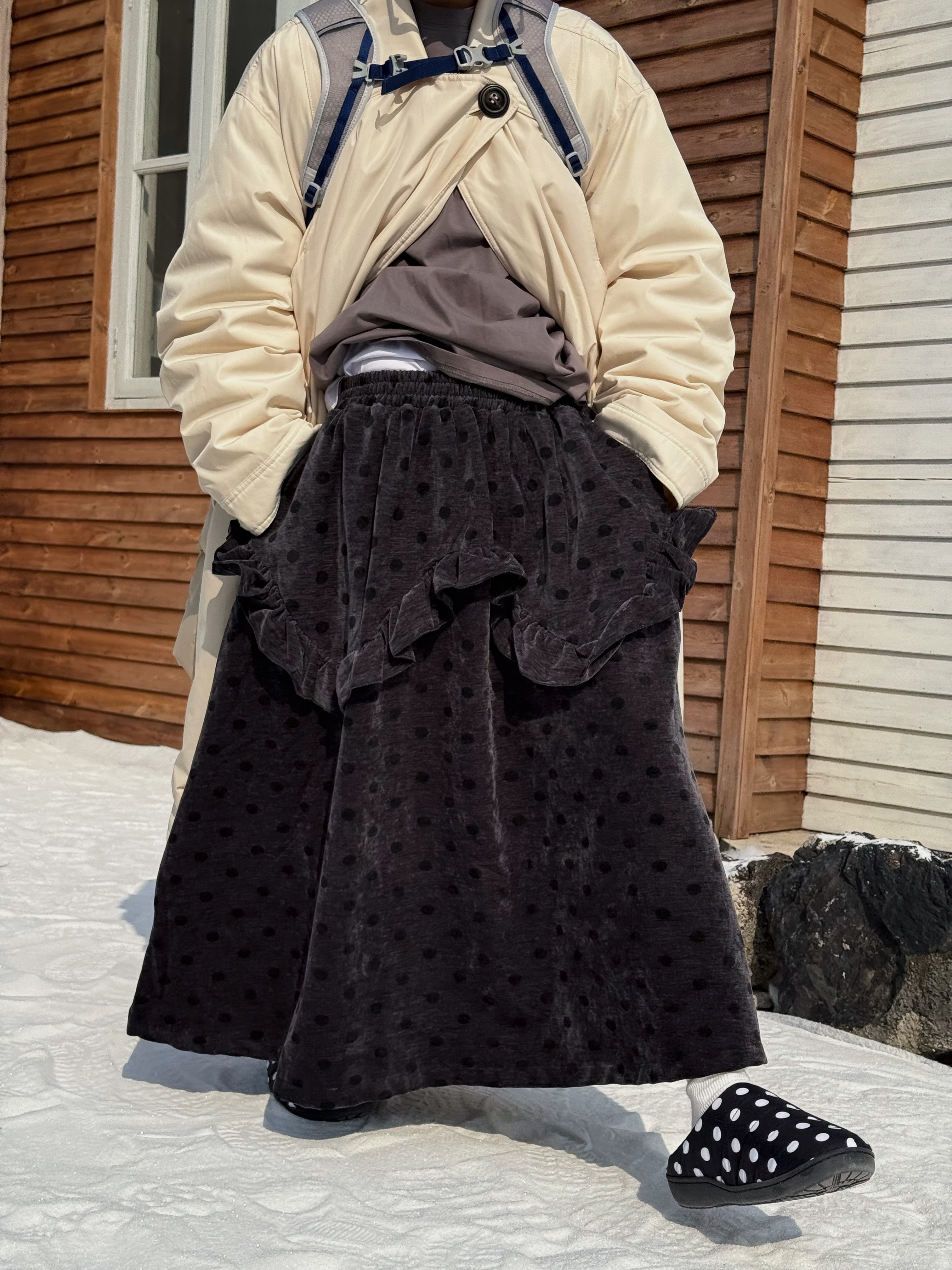 AEEANCEE印花圆点半裙 DZ1664