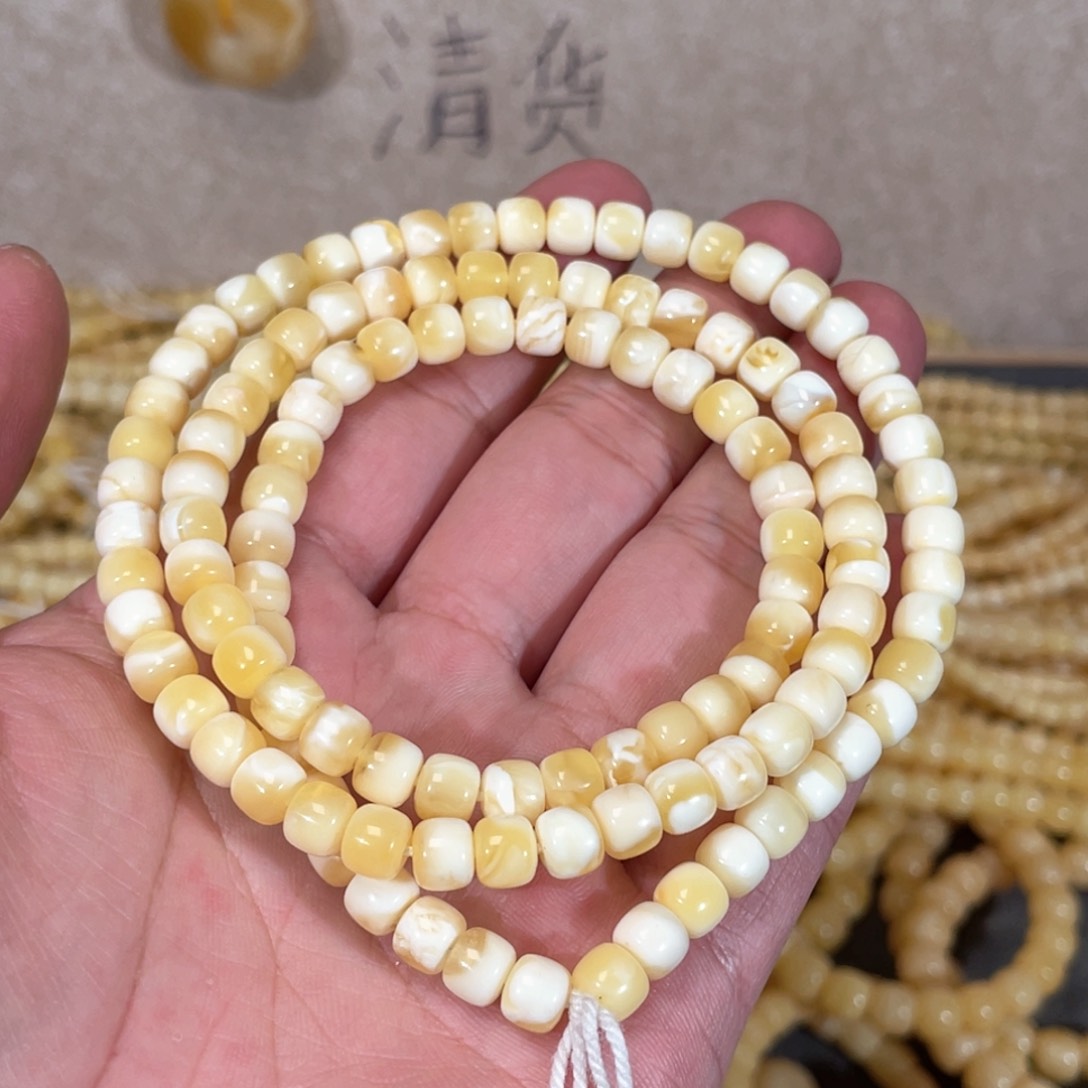 蜜蜡裸石未镶嵌蜜蜡佛珠6.5mm