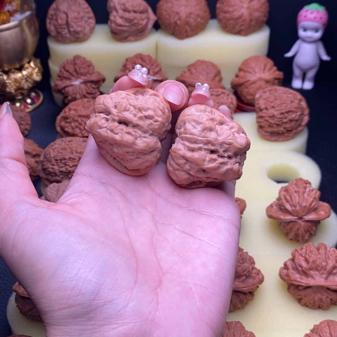 把件文玩核桃四开背掐腰精对蛙39尺